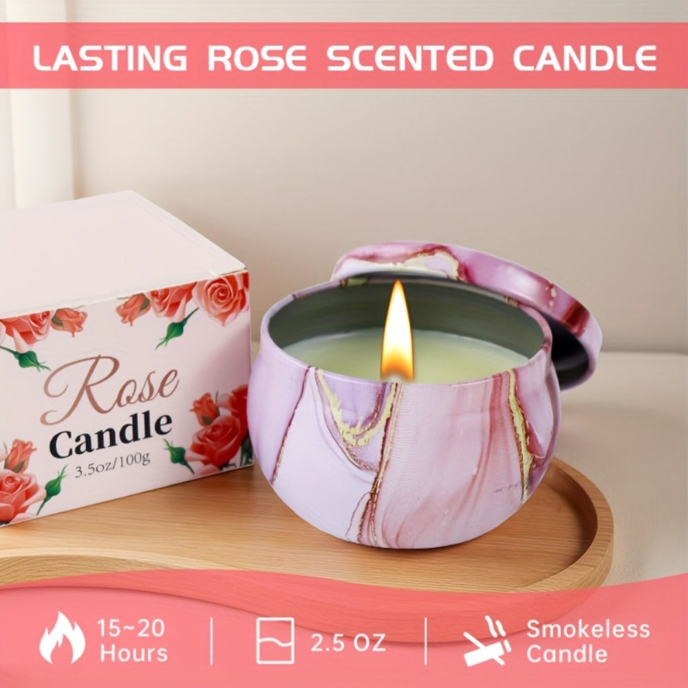 Bath Gift Set with Rose Scented Candles, Dried Flowers, Bath Salt Balls, Water Cups, Eye Masks, Gift Cards, Blankets, Soaps, Socks, Hair Ribbons, Can Be Used As Birthday, Christmas, Mother's Day, Valentine's Day Gifts for Family, Friends
