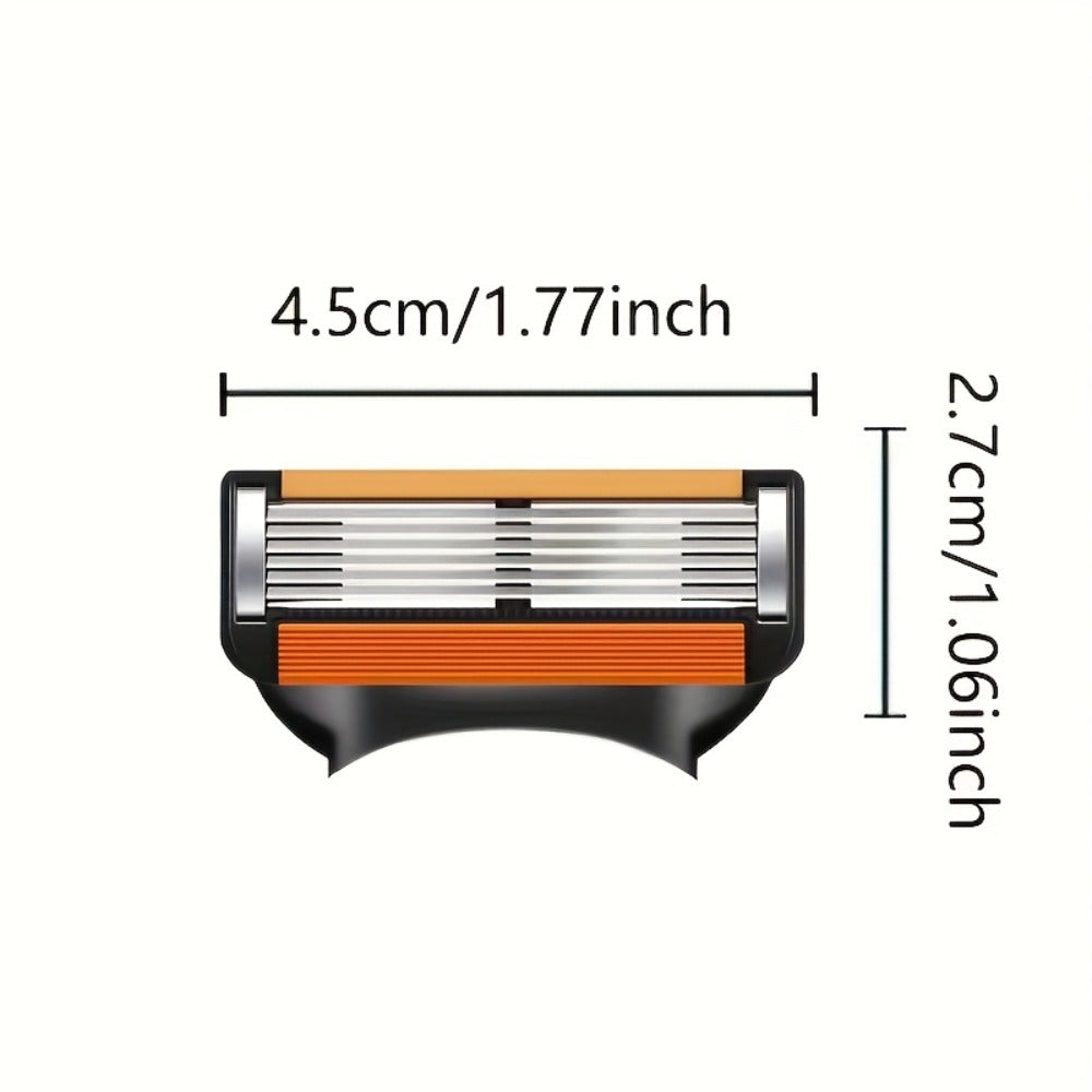 Compatible with Fusion 5, 32/24/16/12 Replacement Heads, Includes Free Handle, Classic Men's Shaving Razor, Manual Men's Razor with Replaceable Blades, Six-layer Stainless Steel Safety Razor, Replaceable Razor Blades, Blade Replacement Kit