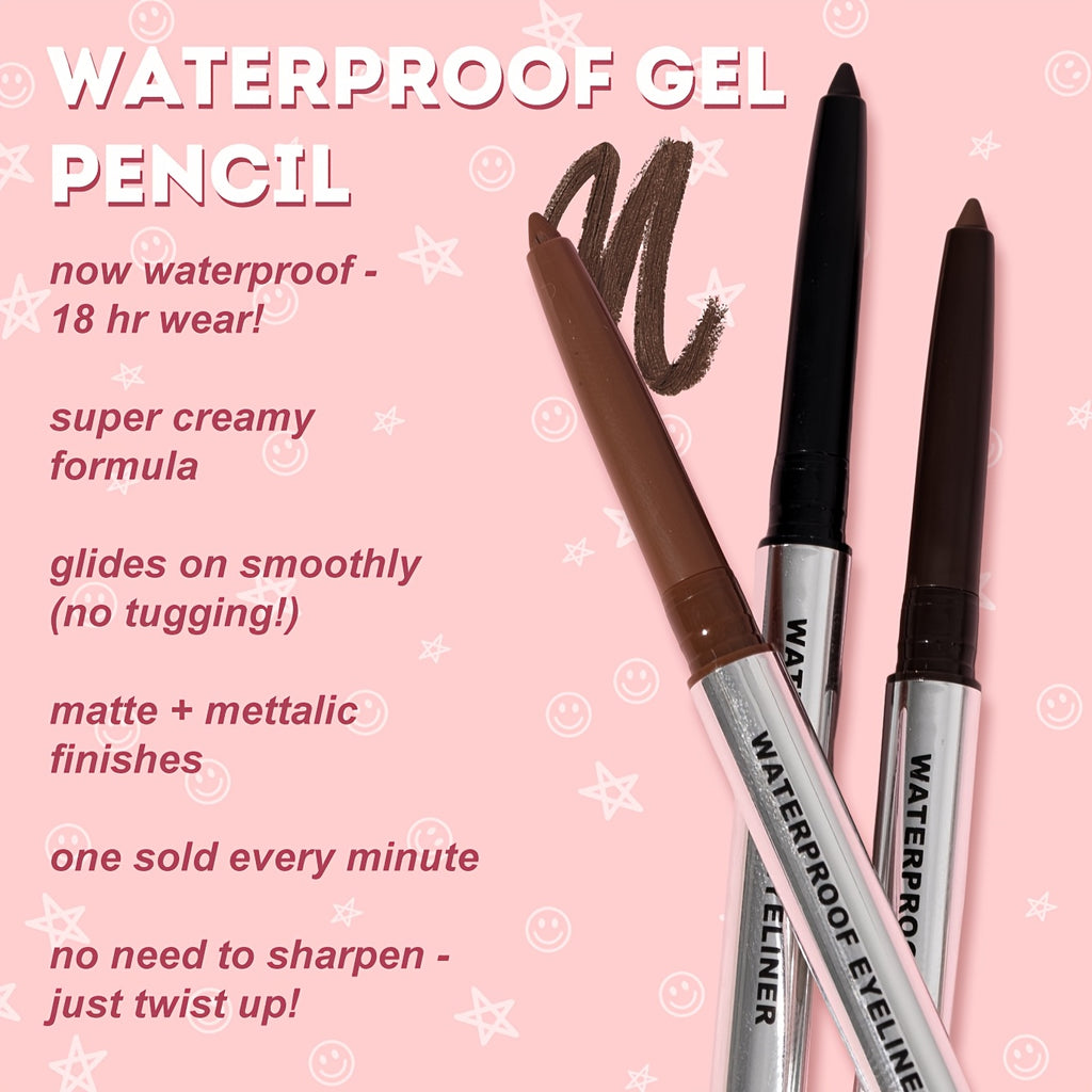 3pcs Waterproof Eyeliner Gel Pen for Sensitive Eyes, Long-Lasting, Quick-dry, Smudge-Proof Gel Cream Formula, Easy Control & Beginner Friendly Eyeliner Pencil, Matte Creamy Texture for Precision Eye Makeup, Summer Gift