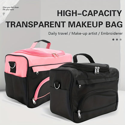 Hairdresser Tool Bag Salon Styling Organizer Multi-Functional Hair Makeup Artist Case with Strap Toiletry Bag for Hairdressing Beauty Professionals Pink Black Zebra