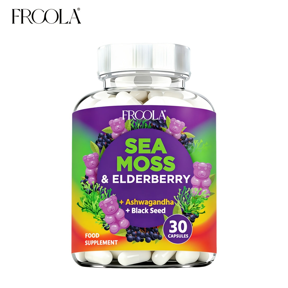 Sea Moss Gummies, with Turmeric, Ashwagandha, Sea Moss, Black Seed Oil, Ashwagandha, Ginger, Shilajit Gummies with Elderberry, Advanced Seamoss Vitamin Multi Mineral Complex Supplement Gummis for Energy, Immune- 60 Count