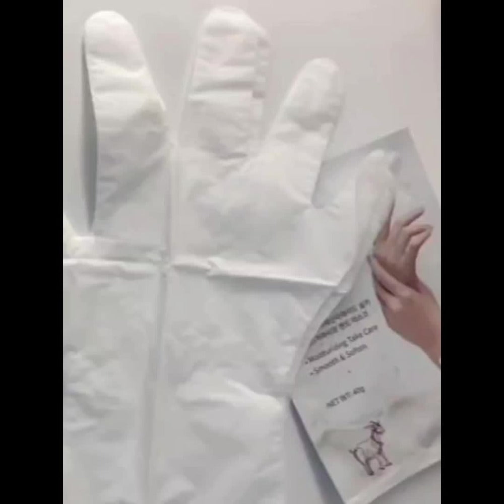 Goat Milk & Nicotinamide Hand Masks - 20 Pairs, Hypoallergenic, Moisturizing, Glycerin-Infused, Unscented, for Smooth & Soft Hands