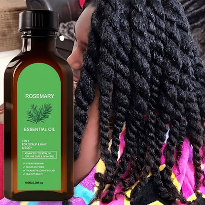 Rosemary Hair Oil Spray with Biotin, Argan Oil & Batana Essential Oil — Deep Moisturizing, Scalp Nourishing, Damage Repair, Shine Enhancing for Dry Damaged Hair, All Hair Types, Unisex, 2 & 3 Pack