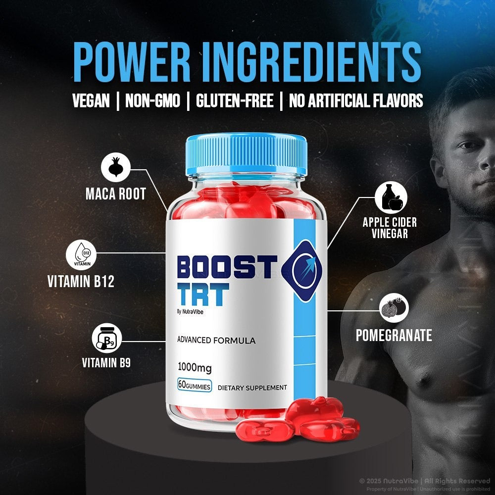 Boost TRT – Original BoostTRT Gummies with a Natural Daily Blend for Energy & Wellness | Great-Tasting, Easy-to-Chew Gummies