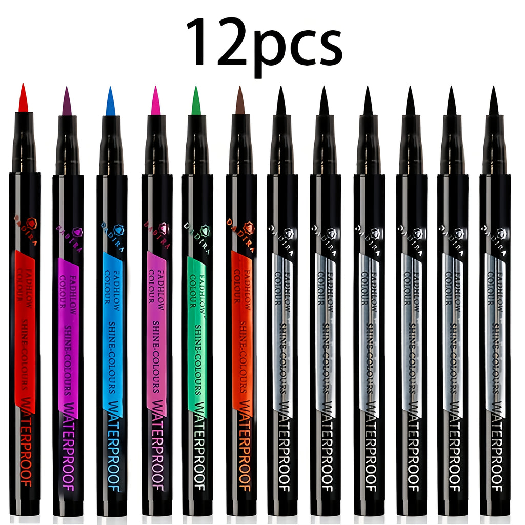 12pcs Eyeliner Pen Set, Creating A Natural Makeup Effect, Lasting Without Tingling, Suitable for Daily Life, Performances, Parties, Parties, All Skin Colors, The Perfect Gift for Women, Valentine's Day, Halloween, Mother's Day, Easter, Christmas, Etc