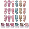 MORDDA 6 Colors Magnetic Cat'S Eye Gel Polish - Shimmering Reflective Semi-Permanent Nail Polish With/Led, Soak-Off And Magnetic Swirl Design for Salon And Use, Alcohol-Free, Magnetic Nail Polish, Nail Art, Durable Manicure