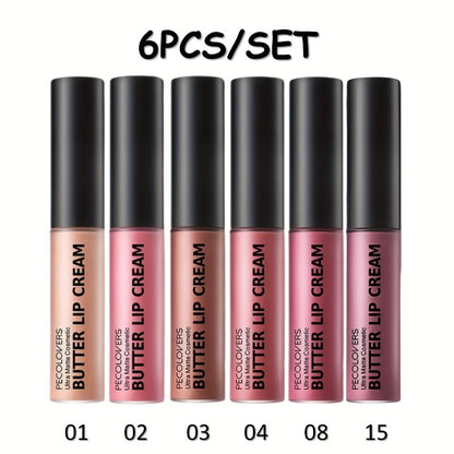 Lip Gloss Set of 6 - Moisturizing Non-Tacky High Shine Lip Gloss Kit in Nude Shades - Long-Lasting Liquid Lipstick for Everyday Glam Makeup Gift for Women