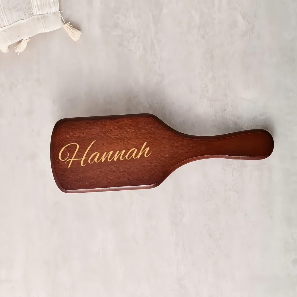 1pc Personalized Engraved Wooden Hair Brush | Custom Name Comb Crimson Handmade Bridesmaid & Wedding Party Gift Suitable for Women 15+ | Mother's Day Gift | Teacher's Day Gift
