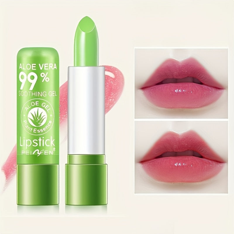 6-pack Aloe Color Changing Lipstick, Long-lasting Moisturizing Constant Temperature Color Changing Aloe Lipstick, Green Lipstick Turns Pink Magic Lipstick Makeup