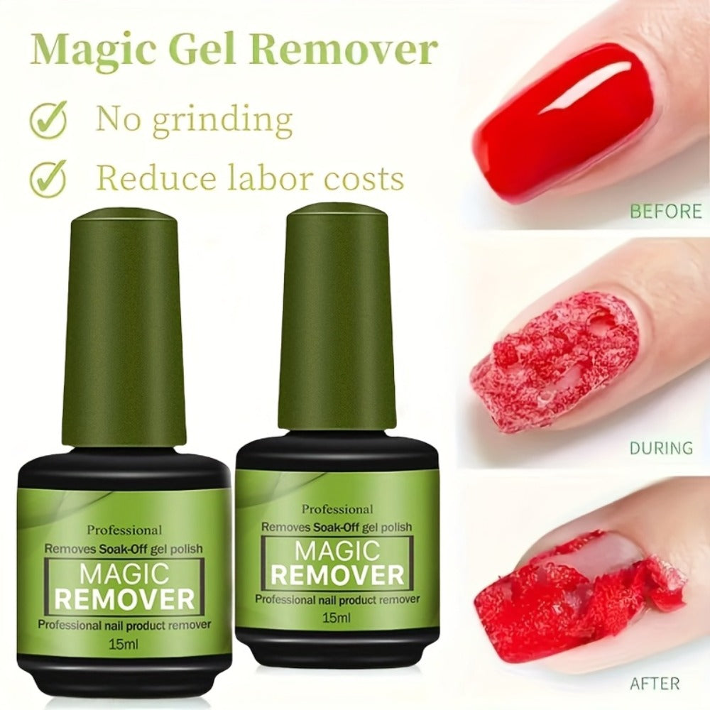 Gel Nail Polish Remover, 3pcs Soak-Off Quick Remover, 2-3 Min Quickly Remover Nail Polish- Nail Polish Remover for Gel Nails, Nail Glue - At Home, Suitable for Nail Salons