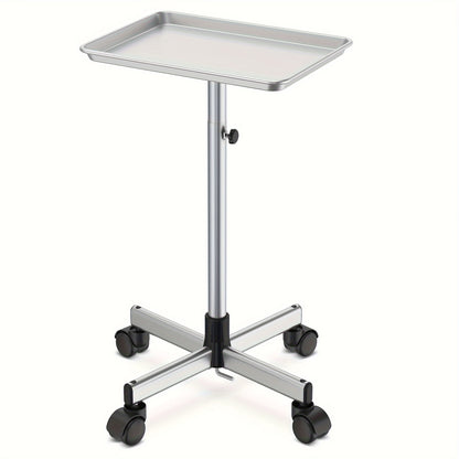 Salon Rolling Tray on Wheels — Premium Aluminum Adjustable Hairdresser Cart, Tattoo Tray, Spa Service Trolley for Nail Tech, Barber, Beauty Studio, 6 Colors
