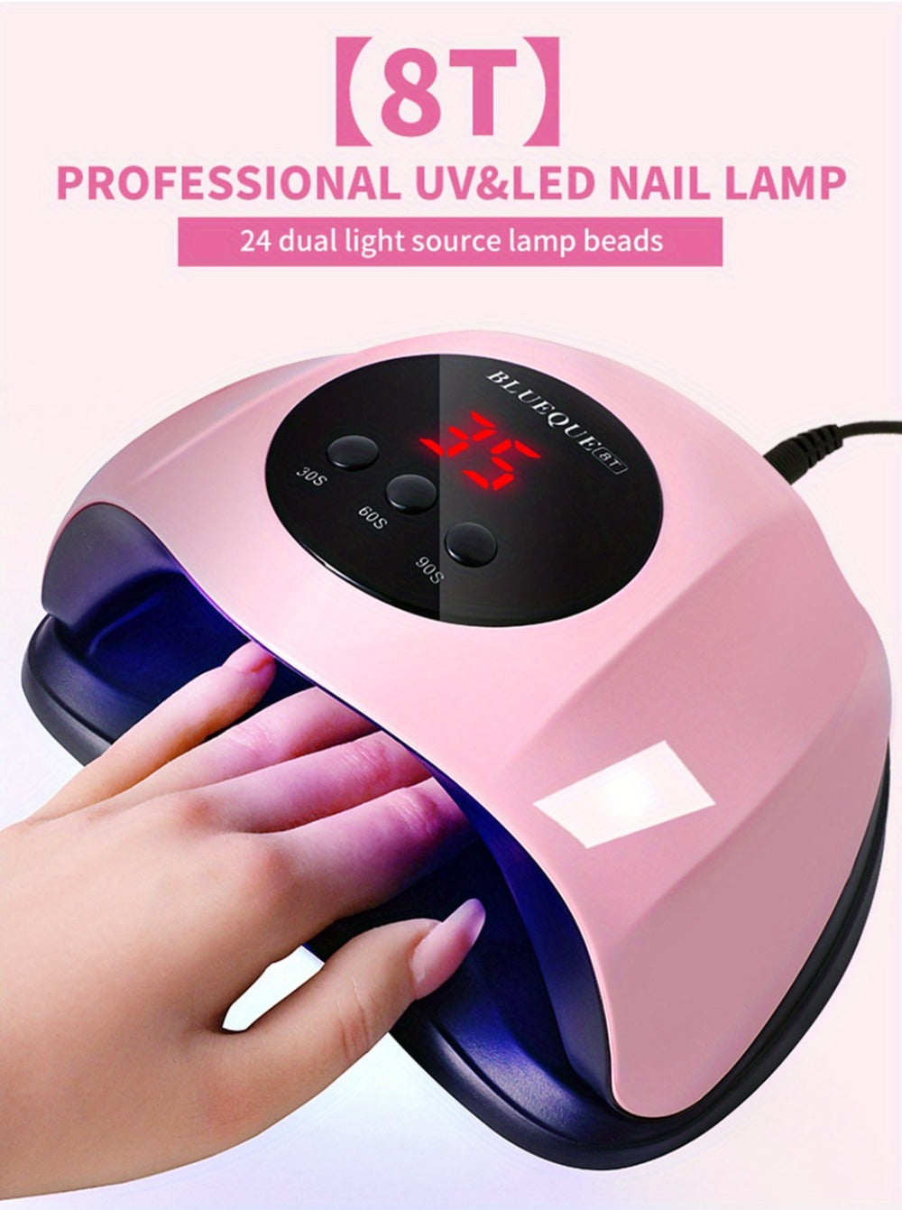 Professional /LED Nail Lamp with LCD Display & Sensor Suitable for /LED Nail Polish, 4 Timer Settings, Instant Nail Dryer for Gel Polish, Lamp for Home Salon, Nail Glue Tool, No Adapter Required Gift for DIY