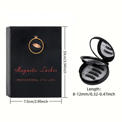 3D Magnetic Lashes 8Pcs Reusable Double Magnetic False Eyelashes Set – Waterproof with Clips & Glue, Natural Look Easy to Wear for Women, Daily Wear, Parties & Special Occasions