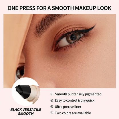 Eyeliner Stamp Pen 3PCS Double-Headed Rotating Waterproof - Quick-Dry Smudge-Proof 24H Wear Winged Liner Stamp for Perfect Cat Eye, Black & Brown, Beginner-Friendly Eye Makeup