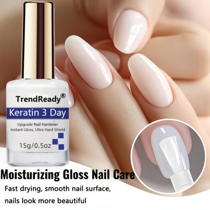 Nail Strengthener Oil 2 Pack - Vitamin E 4-in-1 Natural Protein Hardener for Weak Splitting Nails, Fast Dry Keratin Nail Care Treatment, Alcohol-Free Manicure Nail Polish Care, 2x15ml Bottles
