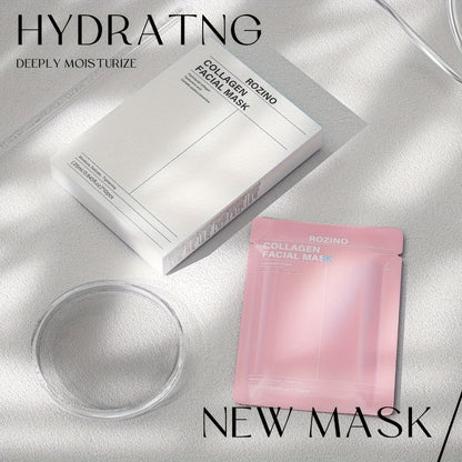 Collagen Sleeping Mask ROZINO 20pcs Deeply Moisturizing Hyaluronic Acid Aloe Vera Night Hydrating Mask for Sensitive All Skin Types 25ml per Pack