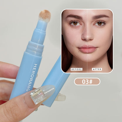 Concealer Pen Air Cushion Sponge Tip 3-Pack Herorange Thin Tip Cover Dark Circles Spots Tear Trough Brightening Moisturizing Contour Buildable Coverage Long-Lasting Natural Finish Makeup Set