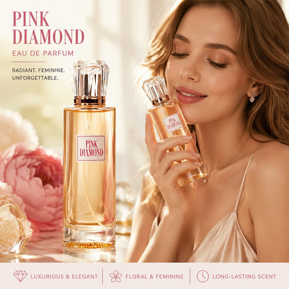 Women's Perfume Eau de Parfum Spray - Pink Diamond Long Lasting Floral Scent with Aldehyde Lily & Orange, Elegant Fragrance for Daily Wear & Special Occasions, 3.4 oz