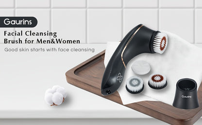 Electric Spin Facial Cleansing Brush Rechargeable - Deep Cleansing Blackhead Removal Exfoliating Massaging Face Scrubber Skin Rejuvenation Device for Women
