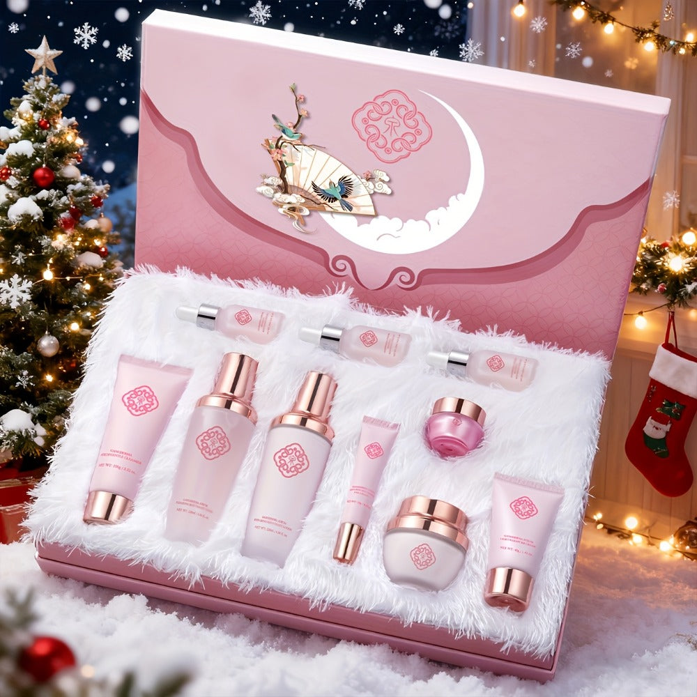 Ganoderma Lucidum Skin Care Luxury Gift Box, Extract Ganoderma Ingredients, Firms, Skincare, Mild And Not for Allergic, Suitable for All Skin Types, Soft Moisturizing Set 10pcs, Gift, Beautiful Skin Care, Thanksgiving/Mother'S Day Gift