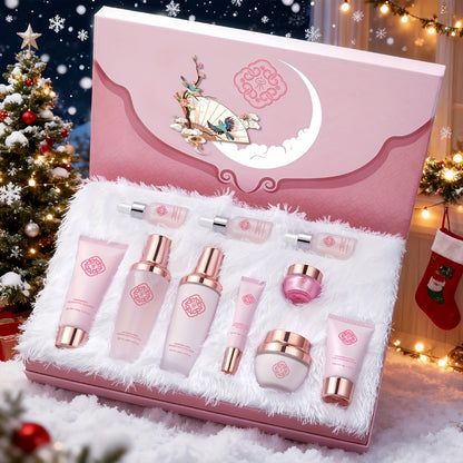 Ganoderma Lucidum Skincare Set 10pcs Luxury Gift Box - Reishi Extract Firming Moisturizing Skin Care for All Skin Types - Anti-Aging Soft Hydrating Gift for Women Thanksgiving