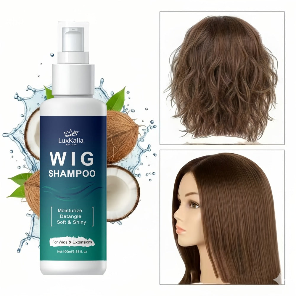Synthetic Hair Shampoo 2-in-1 | Deep Cleansing Revitalizing Moisturizing Detangling | Soak & Rinse Formula for Wigs & Extensions | 2-Pack