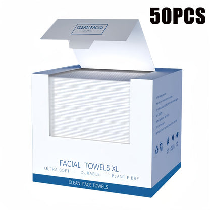 Disposable Facial Towels — Ultra-Soft Unscented Cleansing Wipes for All Skin Types | Thick Makeup Remover & Face Cleansing Cloths | 50 or 150 Sheets 10.24x11.81in