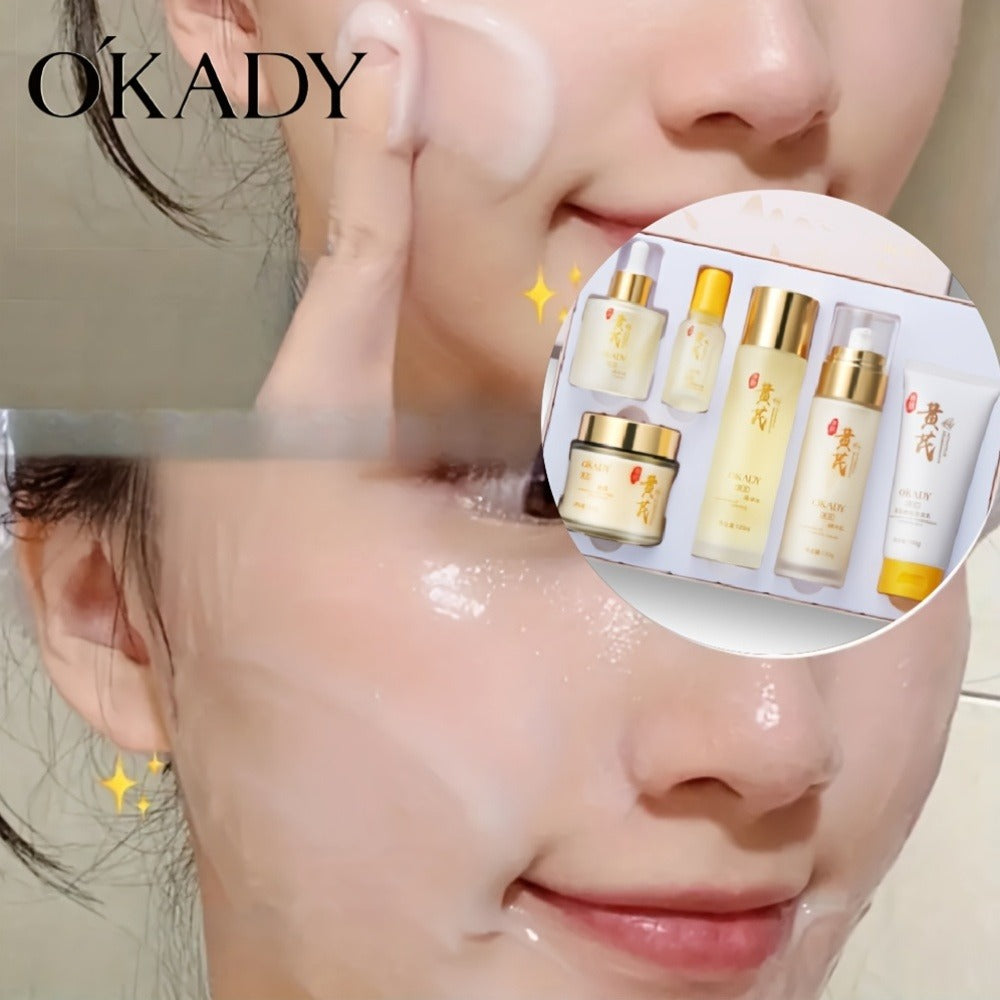 Astragalus Skin Care Set, And Astragalus Face Cream-100g, Antioxidant, Hydrating Nourishing, Reduce The Look Of Wrinkles, Astragalus Face Cream, Essence, Facial Cleanser, Water, Lotion, Eye Cream. Suitable For All Skin Types