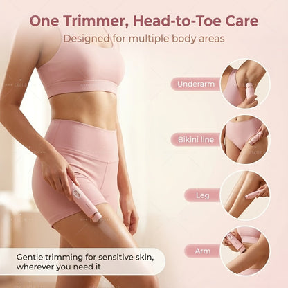 Electric Hair Trimmer for Women Dual Head Bikini Razor Face Body Shaver USB Rechargeable Multipurpose Hair Removal Tool Arms Legs Underarm