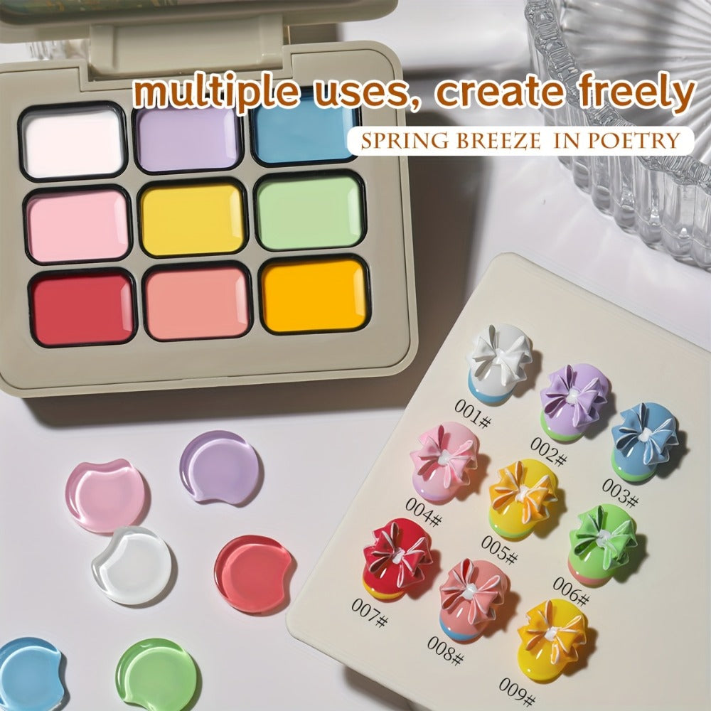 MORDDA 9pcs Gel Nail Polish Set, Chic Breeze Solid Gel Polish Kit, UV LED Soak-Off Nail Gel, High Saturation Creamy Texture, Long-Lasting Shimmer, With Alcohol-Free Formula For Salon And DIY, Ideal For Christmas And Festive Gifts