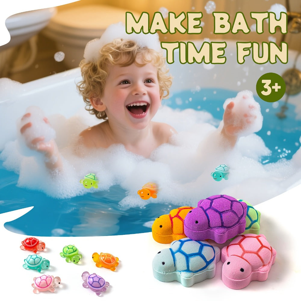 'S Bath Ball Bubble Bath Bomb, 9 Turtle Bubble Bath Balls With Surprise Toys, Educational/birthday Gifts, Valentine'S Day Party Creative Gifts, Suitable For /