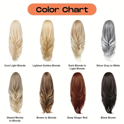 Drawstring Ponytail Extension for Women Synthetic Clip In Wrap Around Pony Tail Long Wavy Layered 26 Inch Blonde Brown Ash Brown Highlighted Multi Color No Glue No Heat