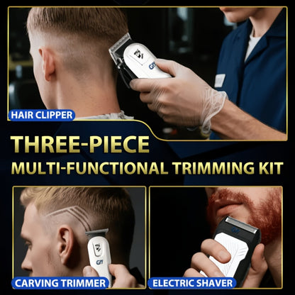 Professional Hair Clipper Kit for Home & Salon — Stainless Steel Blade, Digital Display, USB Rechargeable Hair Cutting Set, Upgraded Scissors Included, Gift for Father’s Day, Birthday & Holidays