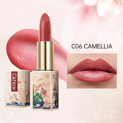 Color Changing Lip Balm Moisturizing Glossy Finish - Plant Squalane Vitamin E Nourishing Hydrating Lip Care Tinted Balm for Women Multiple Shades CATKIN