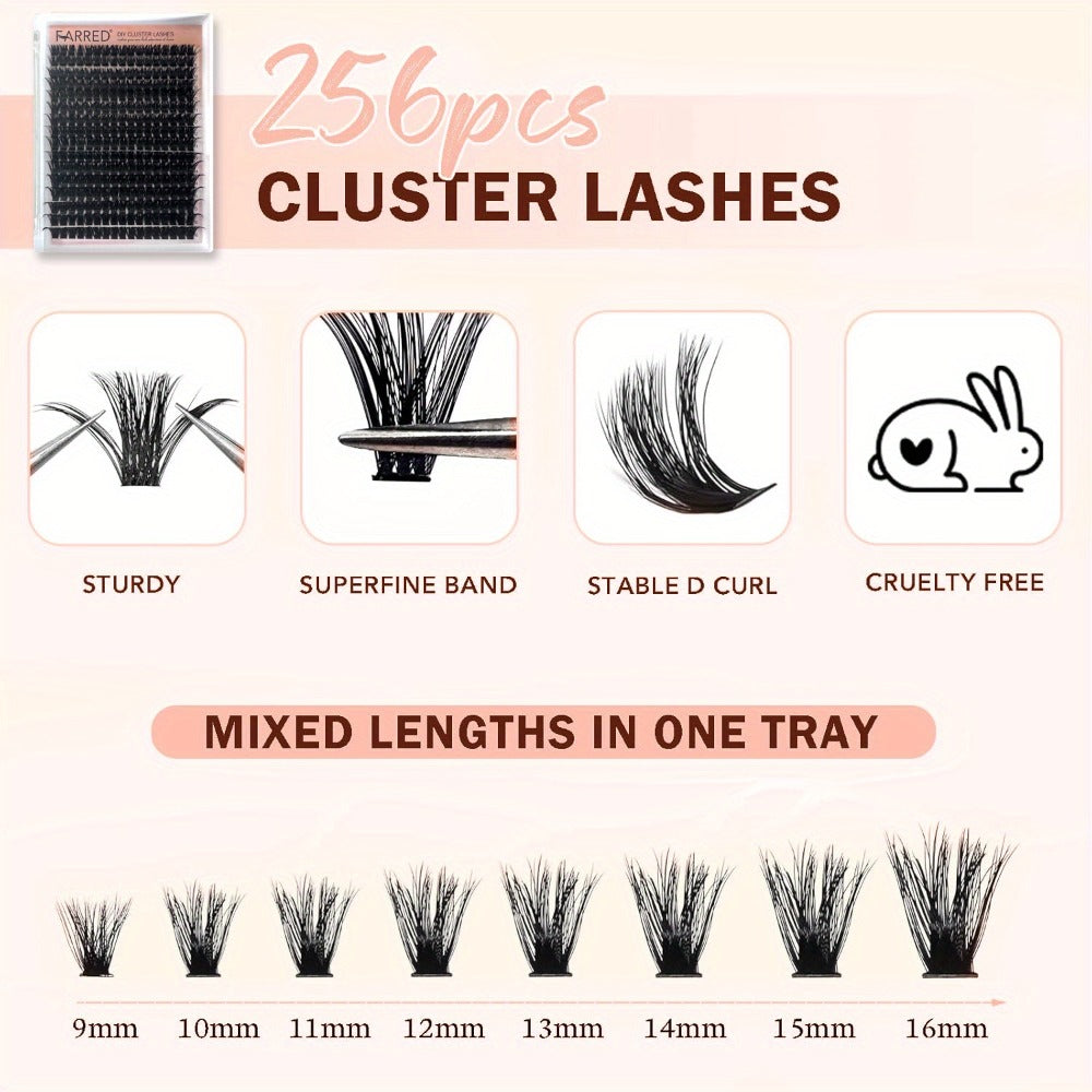 100D/100D Set Volumised Cluster Lashes Single Cluster Lash Extensions Soft & Reusable DIY Cluster Lash Extension Kit Packaging Random