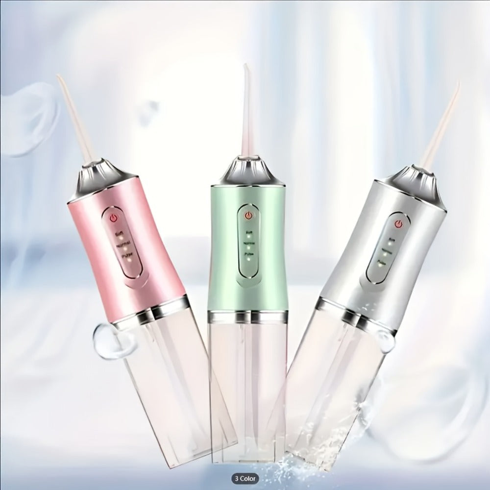 Water Flosser Electric Oral Irrigator with Precision Pressure Control, 360° Rotating Nozzle, Deep Clean Teeth & Gums, Replaceable Heads, USB Rechargeable, for Home & Travel Use