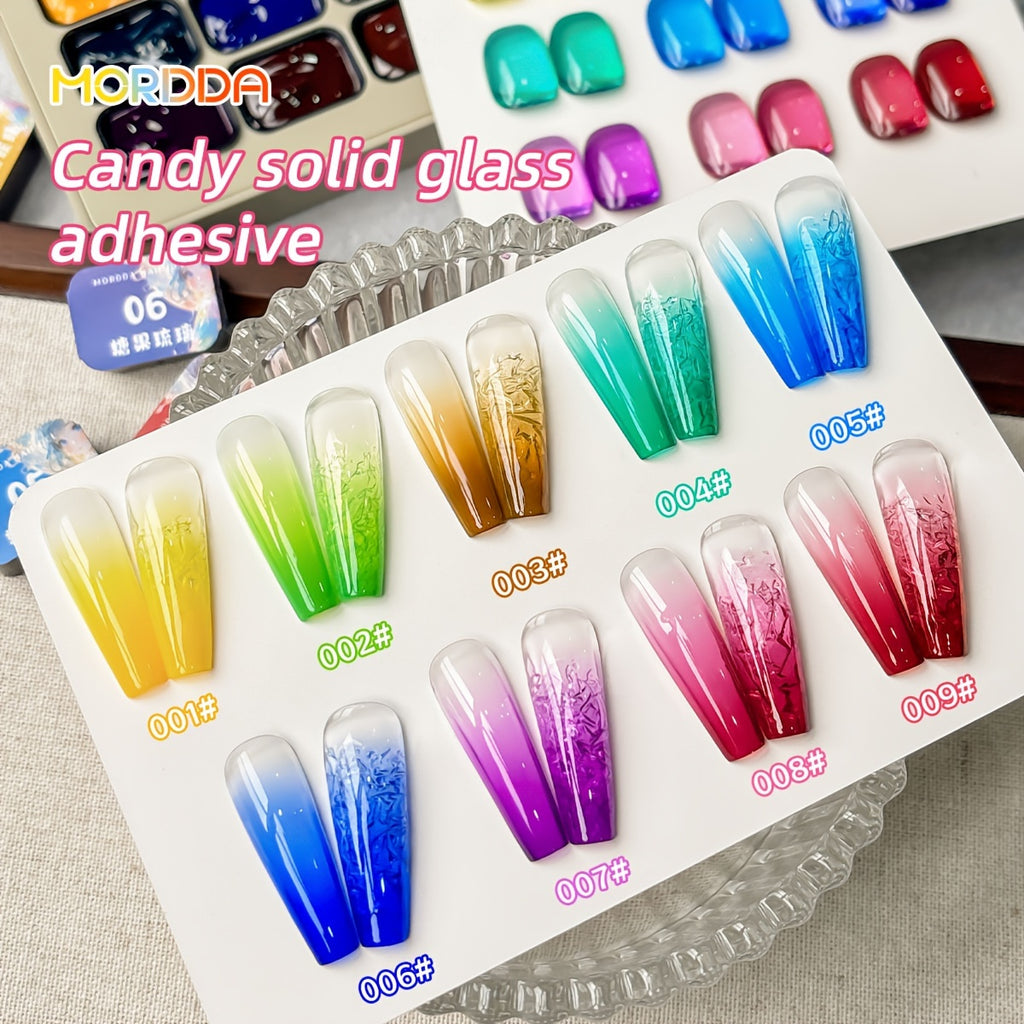 9 Shades for Fall And Winter: New Nail Polish That Is Durable And Long-Lasting, Featuring a Gradient Effect. Perfect for Manicures, Gift Ideas, Nail Salons, And Includes Glass Beads And Candy Gel