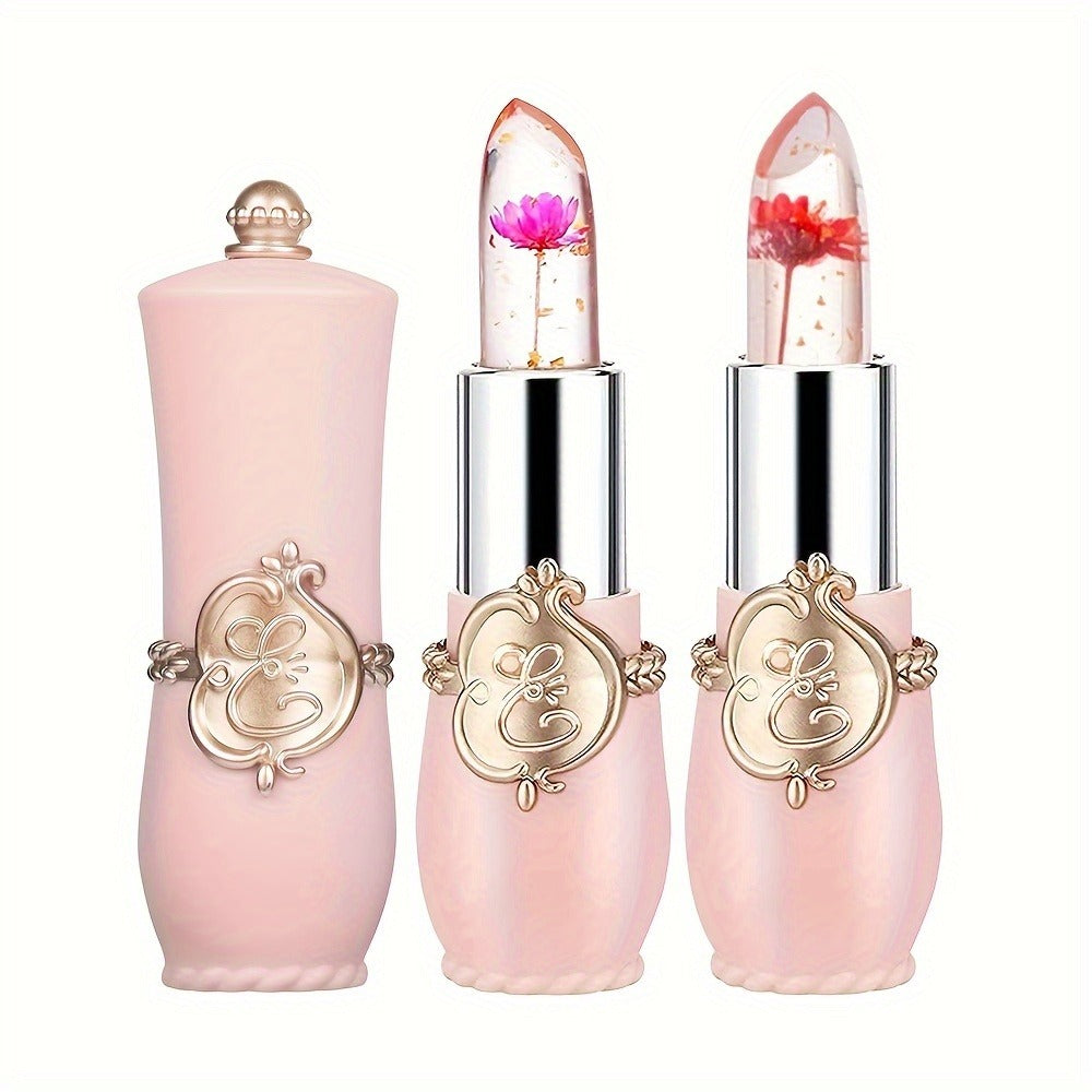 Color Changing Lipstick 12-Pack Flower Jelly Lip Balm Moisturizing Long-Lasting pH Temperature Reactive Tinted Lip Care Set for Women
