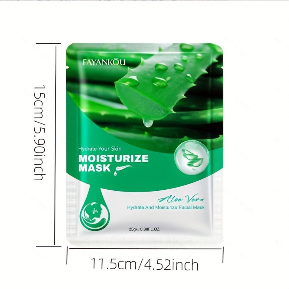30pcs Of Aloe Vera Facial Mask, Spring And Summer Moisturizing Mask, Rich In Aloe Vera Essence And Glycerin, Moisturizing And Non Greasy, A Great Gift For Mom And Bestie