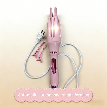 Automatic Rotating Curling Iron 4 Temperature Settings Negative Ion Ceramic Barrel Anti-Tangle Auto Shut-Off Dual Voltage 110-240V Fast Heat 30s Beginner-Friendly Gift for Women