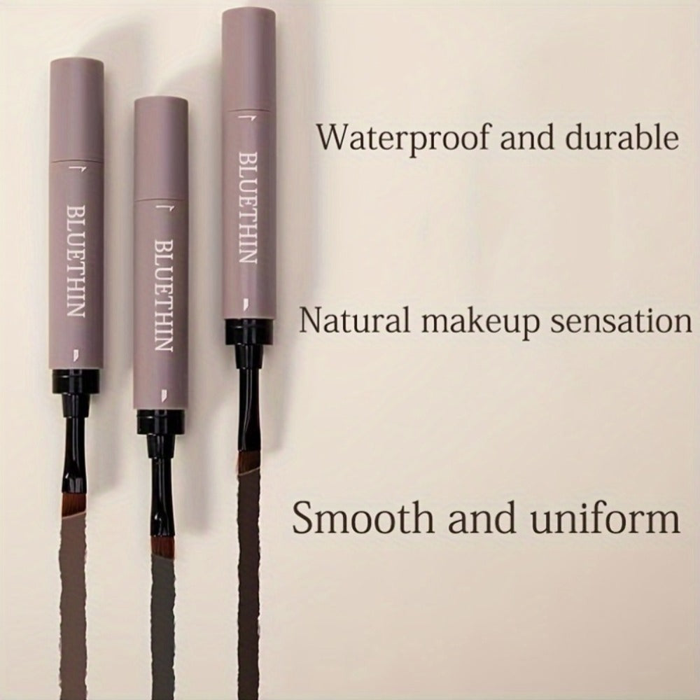 Eyebrow Pencil Double-Ended Waterproof Long-Lasting - Micro Precision Brow Definer with Spoolie Brush Smooth Durable Formula for All Skin Types Dark Brown