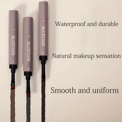 Eyebrow Pencil Double-Ended Waterproof Long-Lasting - Micro Precision Brow Definer with Spoolie Brush Smooth Durable Formula for All Skin Types Dark Brown