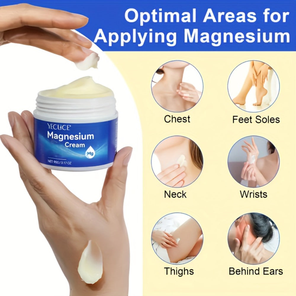 2pcs/ Magnesium Sleeping Cream: Pure Magnesium Body Cream (6.34 Oz) - Alcohol-Free, Contains, Magnesium Chloride, Suitable for All Skin Types, Regulates Dry Skin, Body Moisturizer, Cream, Unisex