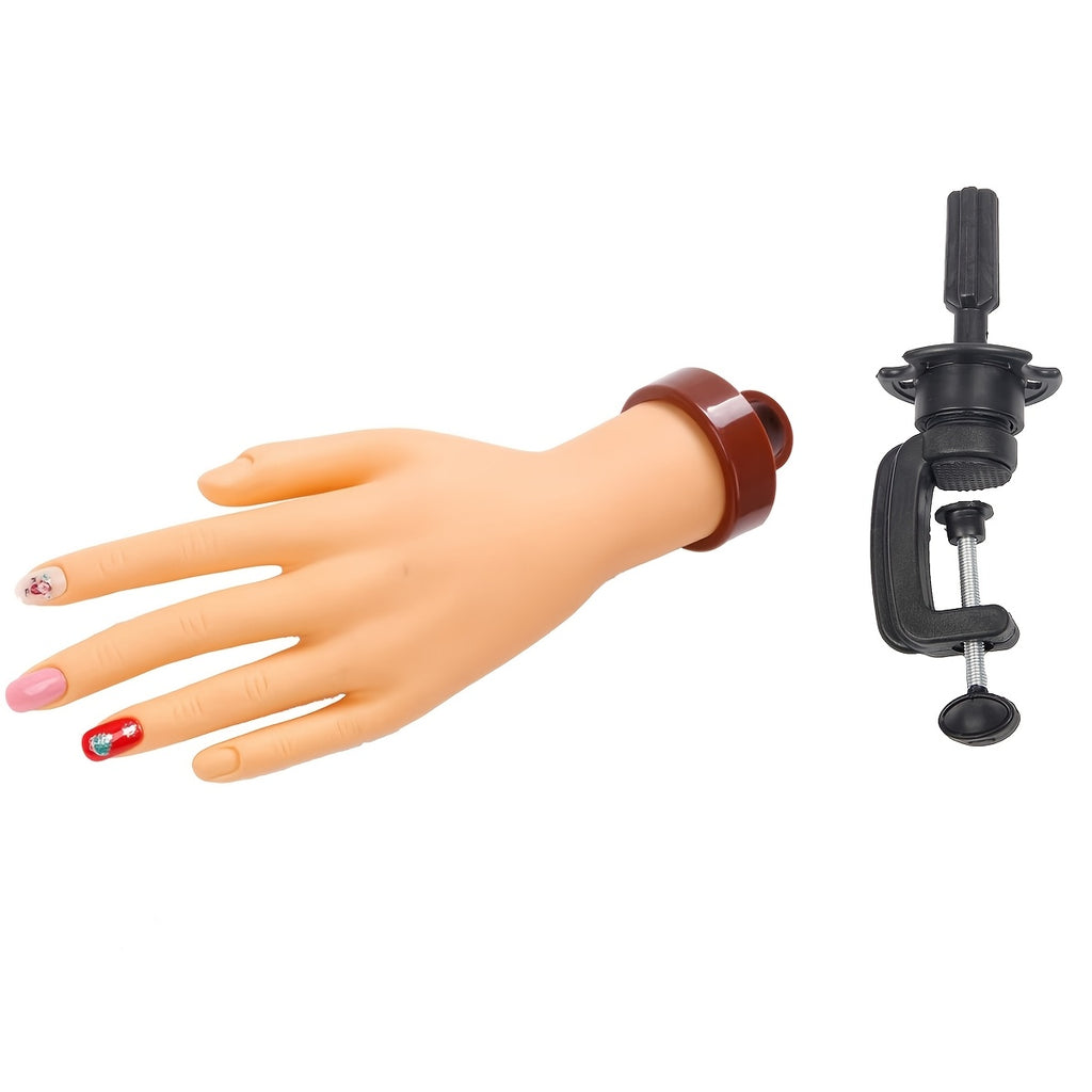 Acrylic Nail Practice Hand Kit with Stand - Reusable, Bendable Mannequin for Beginners & Pros - Includes Fake Nails & Tools
