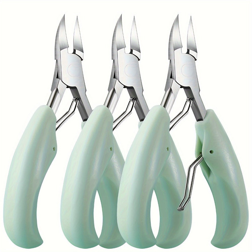 [3Pack Sharp Clippers] Nail Clippers for Thick Nail & Ingrown Toenails(3Pack), Toenail Clippers for Men, Women, Seniors, Sharp Curved Blade, Professional Pedicure Tool