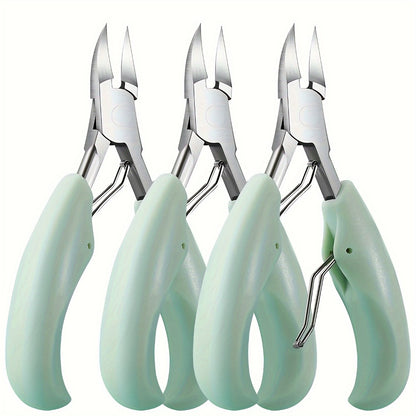 Toenail Clippers for Thick Nails & Ingrown Toenails 3 Pack - Sharp Curved Blade Podiatrist Nail Clipper for Men Women Seniors Professional Pedicure Tool