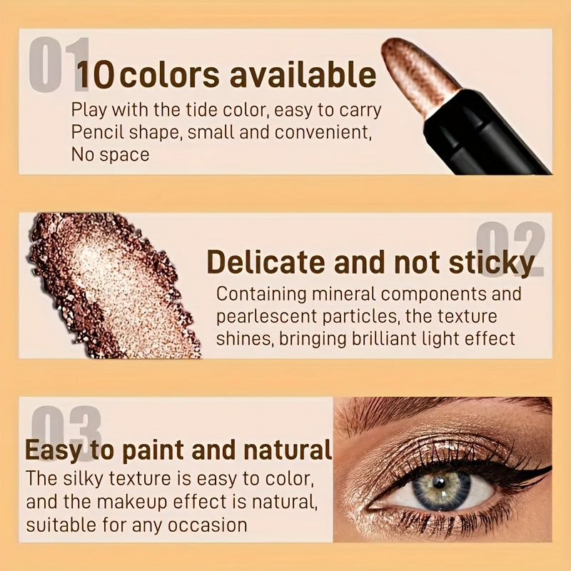 12pcs Eyeliners Set, 12 Colors Durable Eyeliners And Eyeshadows, 2 in 1 Cosmetic Eyeliners And Eyeshadows, Matte Eyeshadow Pencils, Great Any Look And Everyday Use, Long Lasting And Easy to Apply, Great Giving