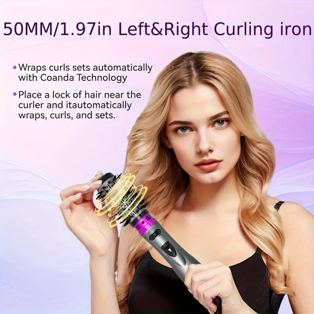 2-in-1 Rotating Hot Air Styling Brush, A Multi-functional Hot Air Comb That Can Create Curls Or Straighten Hair. Achieve Salon-quality Results At Home In One Step-effortlessly Craft Vibrant, Trendy Curls And Y Smooth Hair.