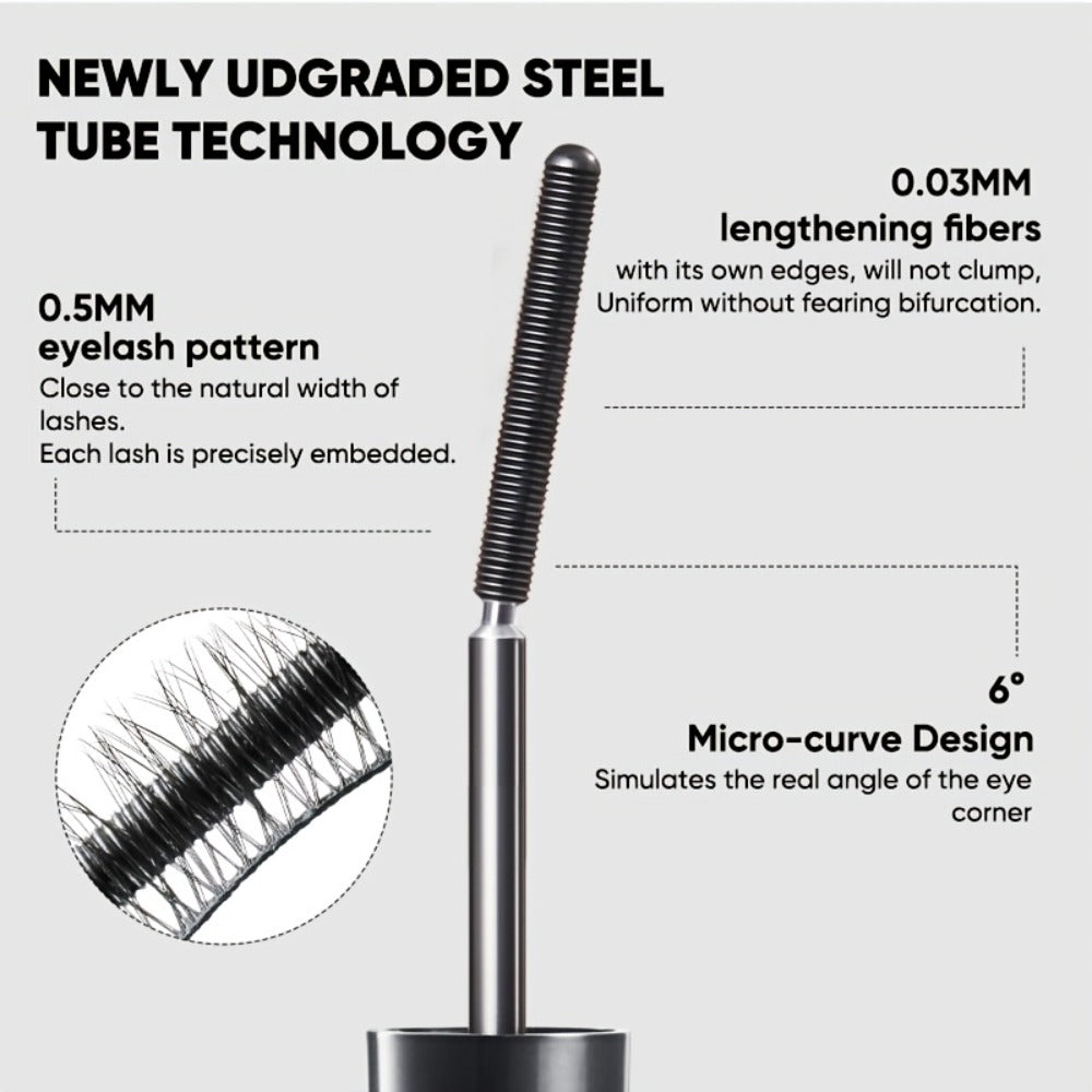 3D Curling Mascara — Volumizing, Waterproof & Smudge-Proof Eyelash Wand, Long-Lasting Nourishing Formula, Suitable for All Eye Types, Korean Makeup Style, Black & Brown, Curling & Precision Design