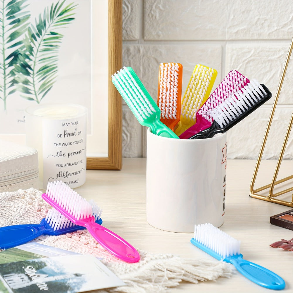 120pcs Handle Grip Nail Brush for Cleaning Fingernails Cleaner Scrub Brush Bulk Hand Cleaning Brushes Soft Stiff Bristles Pedicure Manicure Tools for Nail And Toe (Cute Color)